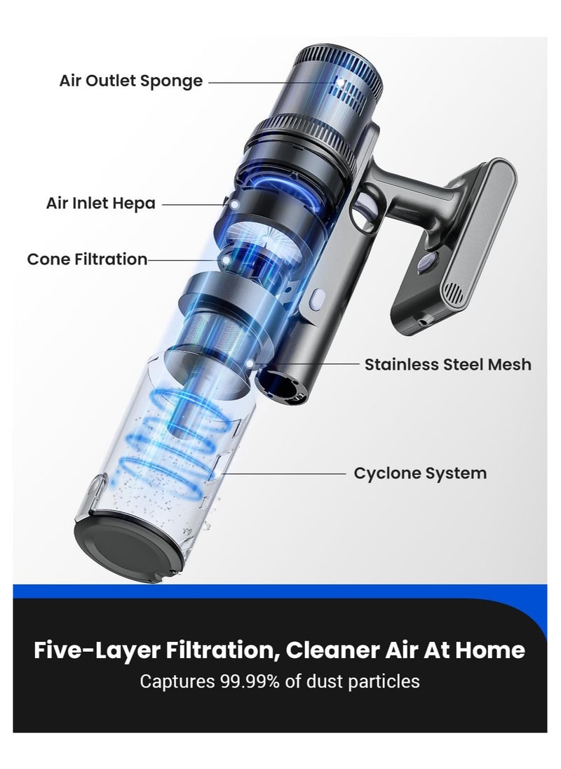 Proscenic - P11 Mopping Cordless Vacuum Cleaners for Home, 35Kpa Stick Vacuum Cleaner With Wet Mop Combo,Touch Screen, Vacuum Equipped 5-Stage Filtration System, Hardwood Floor Vacuum for Pet Hair, Car - Image 1