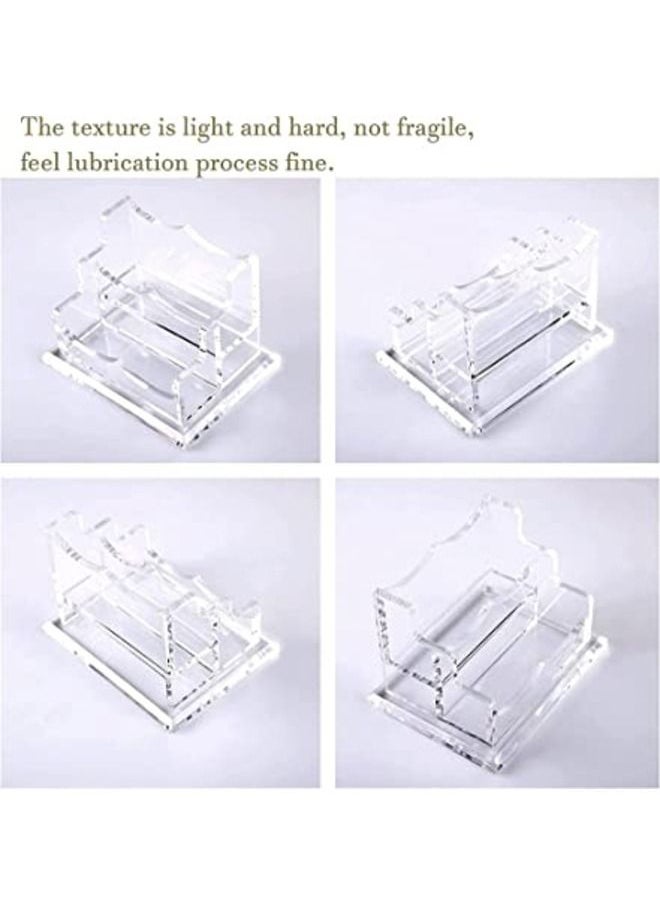 SMARTPOINTS - Acrylic Business Card Holder for Desk Business, Business Card Stand Business Card Display Holder, Clear Plastic Business Card Holder Display Office, Holds 100 Cards (2 Tier, 2 Slots) - Image 1