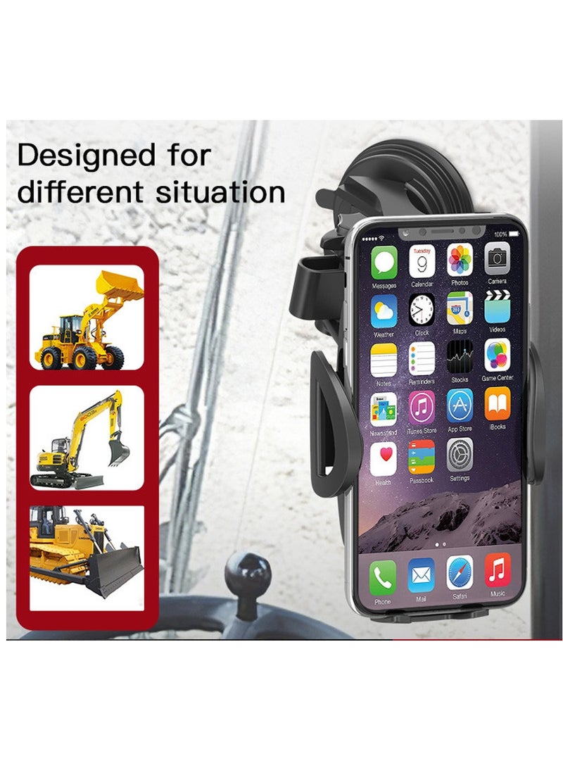 Yesido C111 360 Arm Truck Car Adjustable Mobile Phone Dash Windshield Clip Phone Holder On Dashboard - Black - Image 3