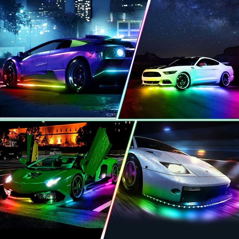 AutoBizarre Car Underglow RGB Multicolor Music Controlled Dream Color Chasing Neon Accent Revolving Colors Underbody LED Strip Lights Kit with App and Remote Control For All Cars, Vans, Suvs, Trucks - Image 4