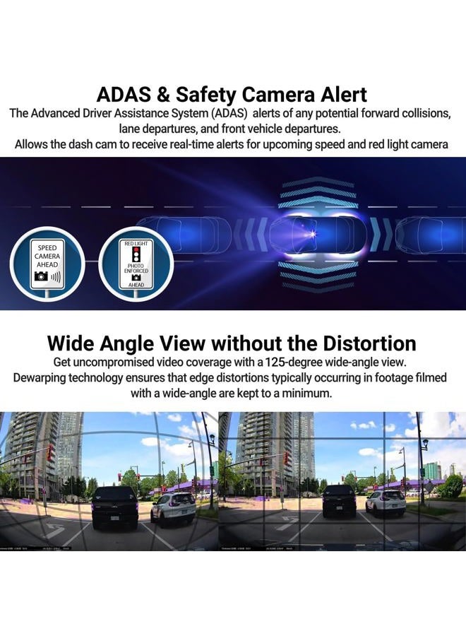 THINKWARE Dual Dash Cam, Q200 Front & Rear, 2K QHD with Super Night Vision 2.0, Parking Mode, Wi‑Fi, ADAS, GPS Optional - Image 5