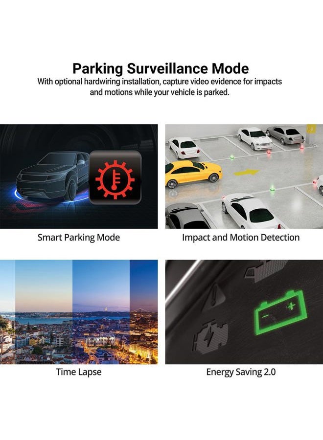 THINKWARE Dual Dash Cam, Q200 Front & Rear, 2K QHD with Super Night Vision 2.0, Parking Mode, Wi‑Fi, ADAS, GPS Optional - Image 3