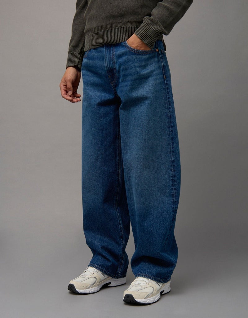 American Eagle AE Cropped Baggy Barrel Jean - Image 1