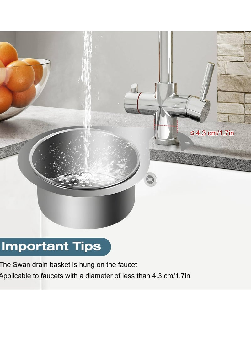 Oasisgalore Stainless Steel Sink Drain Strainer Basket，Hanging Sink Strainer Colander Drain Basket for Food Waste & Veggie Cleaning  - Image 5