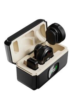 Generic PD Magenetic Mic For iPhone , iPad , Android - with ( Charging Box / Microphone Transmitter / Receiver )  for Video Recording , Interview Vlog - Black  - Image 2