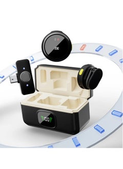 Generic PD Magenetic Mic For iPhone , iPad , Android - with ( Charging Box / Microphone Transmitter / Receiver )  for Video Recording , Interview Vlog - Black  - Image 3