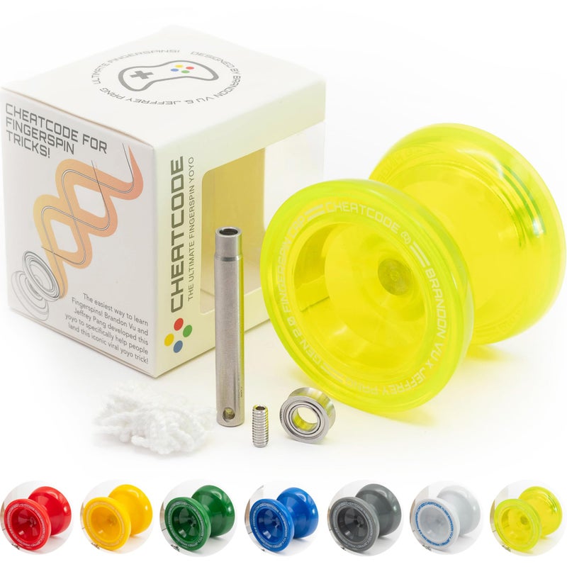 Cheatcode Yoyo by Brandon Vu Master Fingerspin Tricks A Responsive Unresponsive Yoyo for Kids Teens Adults Great Yo Yo For Beginners Extra Professional Ball Bearing Kit Included Offset - Image 2