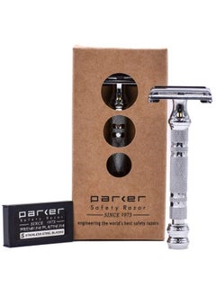 Parker 66R High Lustre Chrome Long Handle Heavyweight Butterfly Open Double Edge Safety Razor For Men 5 Parker Premium Platinum Double Edge Razor Blades Included - pzsku/ZDDF239B6DAF349783AB8Z/45/_/1677912652/624ed232-ba6e-449e-a10f-6b92d66c9762