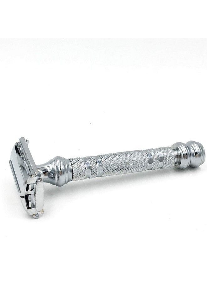 Parker Safety Razor Parker 66R High Lustre Chrome Long Handle Heavyweight Butterfly Open Double Edge Safety Razor For Men 5 Parker Premium Platinum Double Edge Razor Blades Included  - Image 4