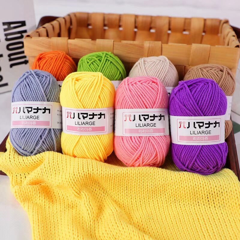 Milk Cotton Wool 4 Strands Cotton Thread 4 Strands Medium Thick Yarn Crochet Hand Diy Hook Doll Flower Diy Crochet Thread - Image 4