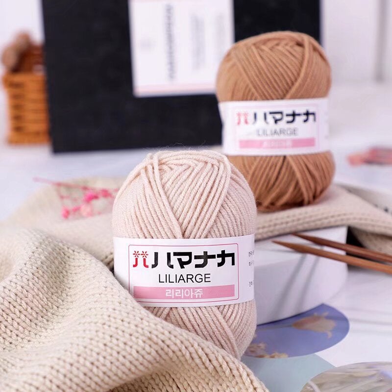 Milk Cotton Wool 4 Strands Cotton Thread 4 Strands Medium Thick Yarn Crochet Hand Diy Hook Doll Flower Diy Crochet Thread - Image 3