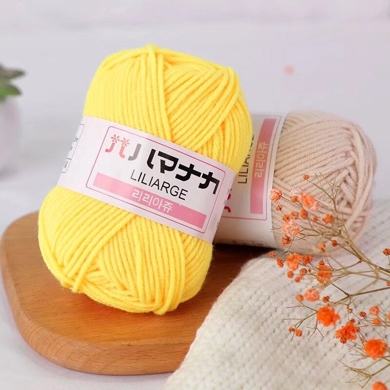 Milk Cotton Wool 4 Strands Cotton Thread 4 Strands Medium Thick Yarn Crochet Hand Diy Hook Doll Flower Diy Crochet Thread - Image 5