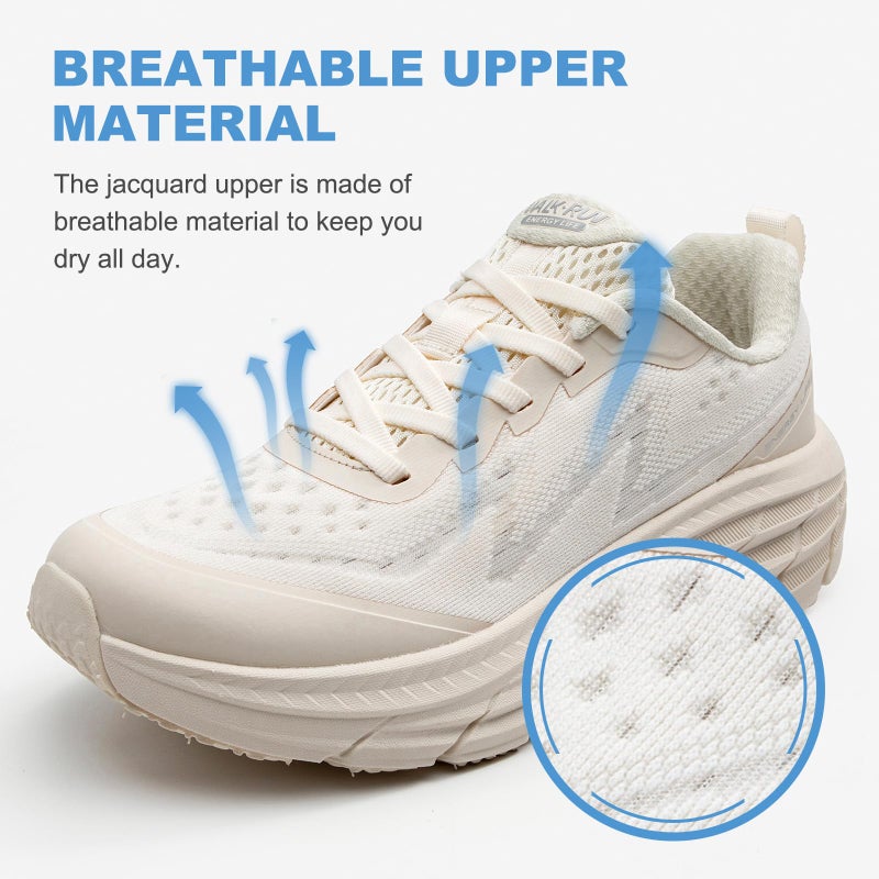 KOLILI Tennis Running Shoes Womens Fashion Athletic Sneakers for Walking Cushion Lightweight Beige/Apricot 8 M US Women - Image 3