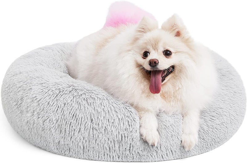 MIXJOY Orthopedic Dog Bed Comfortable Donut Cuddler Round Dog Bed Ultra Soft Washable Dog and Cat Cushion Bed (20''/23''/30'') (23'', Grey) - Image 1
