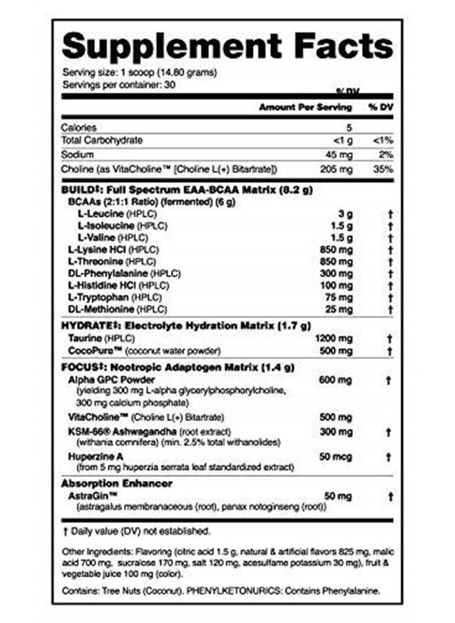 NutraBio Alpha EAA - All-Day Aminos - Recovery, Energy, Focus, and Hydration Supplement - Full Spectrum EAA BCAA Matrix, Electrolytes, Nootropics, Coconut Water - 30 Servings - Grape Berry Crush  - Image 2