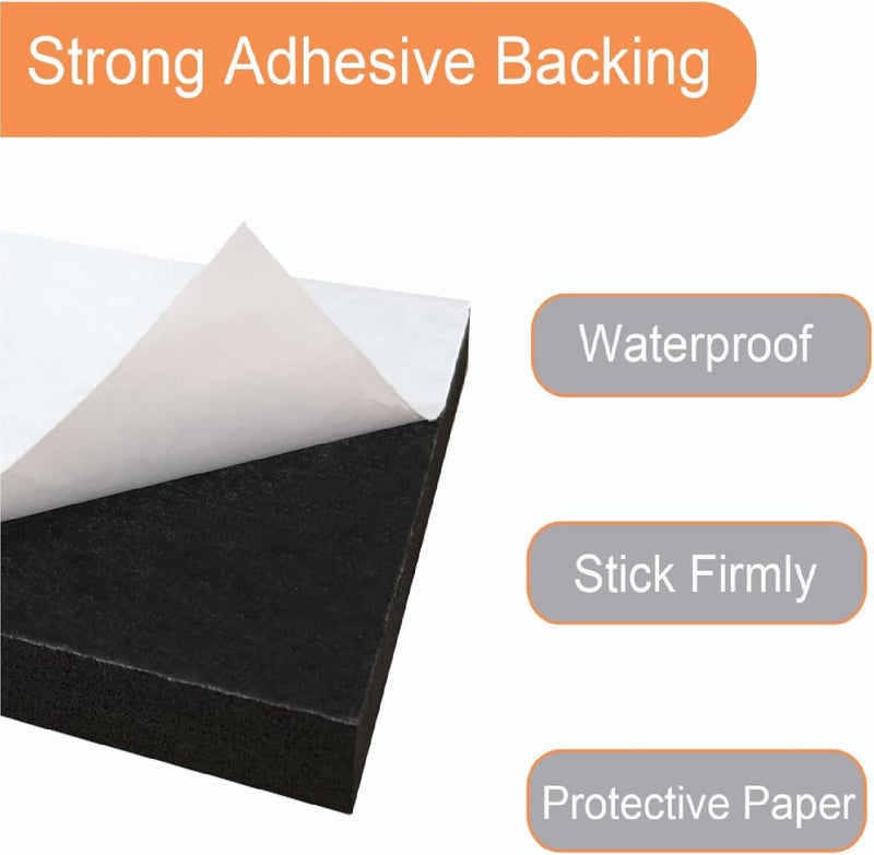 TYESMER 8 Pieces Black Neoprene Foam Anti Vibration Pads, Rubber Padding with Adhesive Backing, Rubber Insulation Anti-Vibration Pads (4 in X 4 in X 3/4 in, 4) - Image 3
