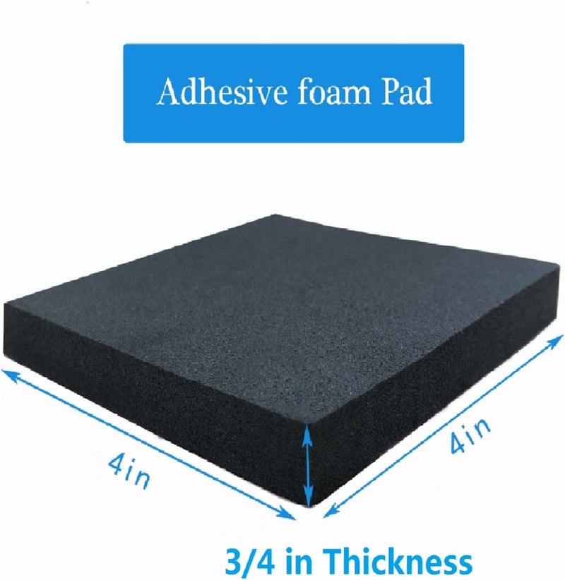 TYESMER 8 Pieces Black Neoprene Foam Anti Vibration Pads, Rubber Padding with Adhesive Backing, Rubber Insulation Anti-Vibration Pads (4 in X 4 in X 3/4 in, 4) - Image 2