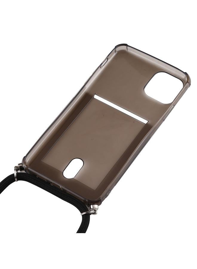 S-TOP Case For iPhone 11 Pro Max Transparent TPU Protective Case with Lanyard & Card Slot - Image 5