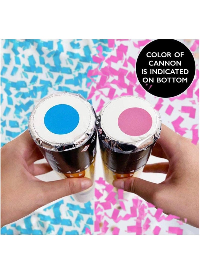 MARKQ - Blue Gender Reveal Confetti Cannon, 30 cm Party Poppers for Pregnancy Announcement | Gender Reveal Confetti | Baby Boy Gender Reveal Party Supplies | Confetti Popper [1 Pack] - Image 1