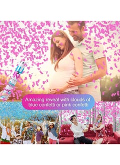 MARKQ Blue Gender Reveal Confetti Cannon, 30 cm Party Poppers for Pregnancy Announcement | Gender Reveal Confetti | Baby Boy Gender Reveal Party Supplies | Confetti Popper [1 Pack]  - Image 5