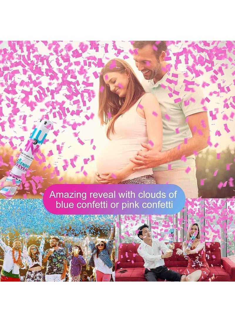 MARKQ - Blue Gender Reveal Confetti Cannon, 30 cm Party Poppers for Pregnancy Announcement | Gender Reveal Confetti | Baby Boy Gender Reveal Party Supplies | Confetti Popper [1 Pack] - Image 1