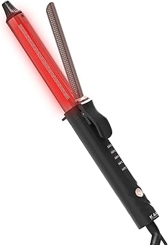 K&K KK Professional Infrared Dual Voltage Curling Iron 28mm Rose Gold Aluminium Barrel with Display for Temperature Control up to 232C - Image 1