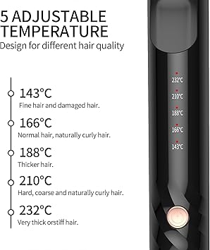 K&K KK Professional Infrared Dual Voltage Curling Iron 28mm Rose Gold Aluminium Barrel with Display for Temperature Control up to 232C - Image 4