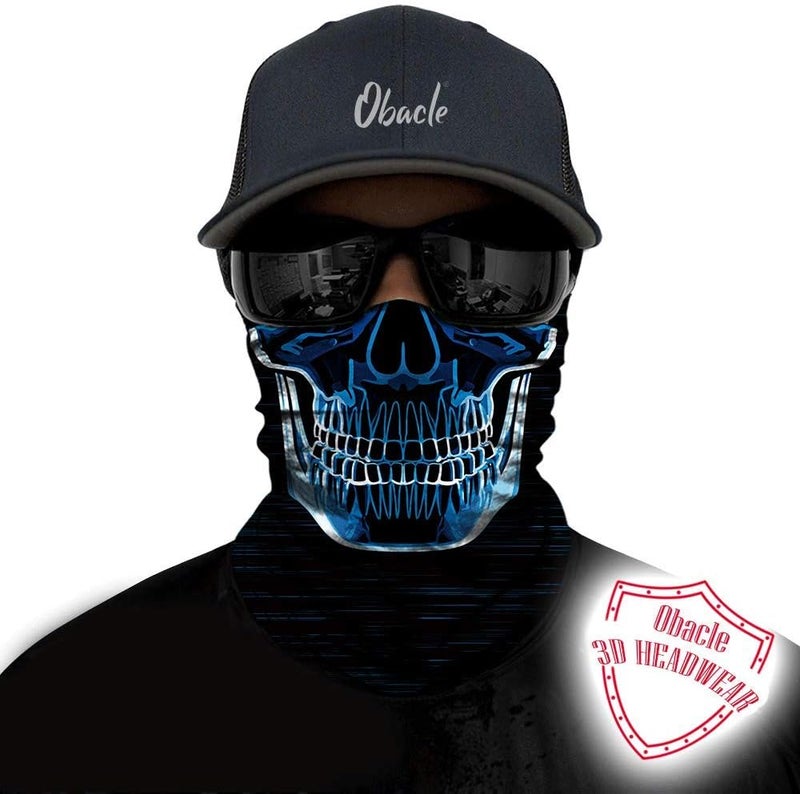 Obacle Skull Face Mask for Dust, Wind, and UV Protection - 3D Tube Bandana for Men and Women - Image 2