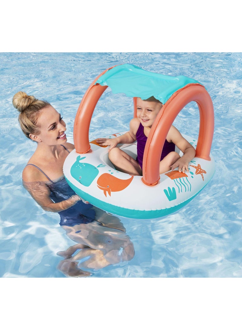 Bestway UV Care Babyseat Sea Animals 84x67cm | Inflatable Baby Float | Baby Pool Float | Summer Water Toy | Pool & Beach Toy - Image 2