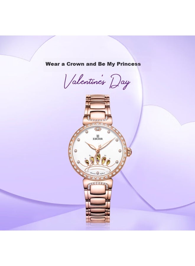 Ebohr Women'S Watch Butterfly Love Flower Crown Hollow Ladies Mechanical Watch Holiday Birthday Gift 36530120 For Girlfriend - Image 2