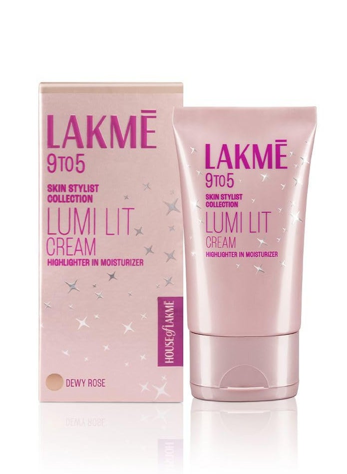 LAKME 9 To 5 Skin Stylist Collection Lumi Fit Cream 30g | Highlighter In Moisturizer | Dewy Rose - Image 1