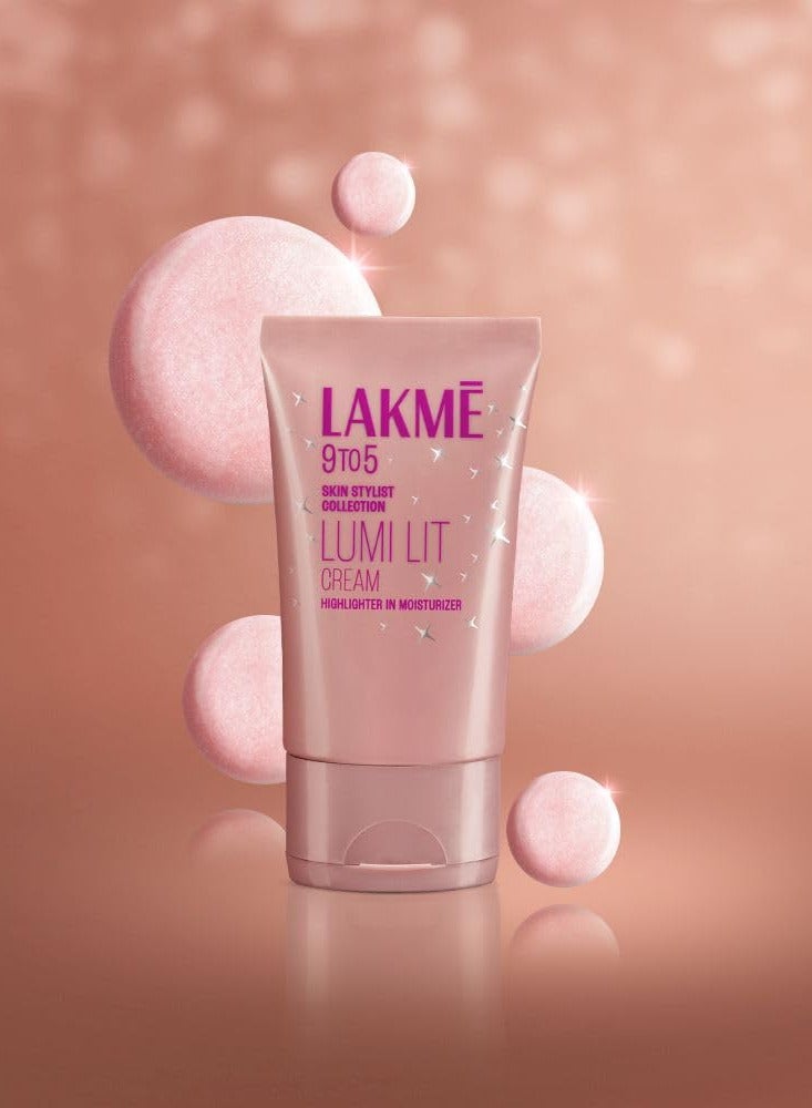 LAKME 9 To 5 Skin Stylist Collection Lumi Fit Cream 30g | Highlighter In Moisturizer | Dewy Rose - Image 4