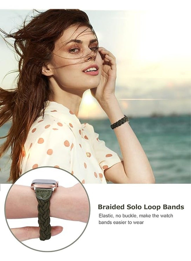 HDWISS - Braided Solo Loop Stretchy Strap Compatible With Apple Watch Series 38mm/40mm Slim Elastic Braid Solo Loop Strap Woven Bracelet for iWatch Series  SE/6/5/4/3/2/1 Replace Strap(M size 130mm) - Image 1