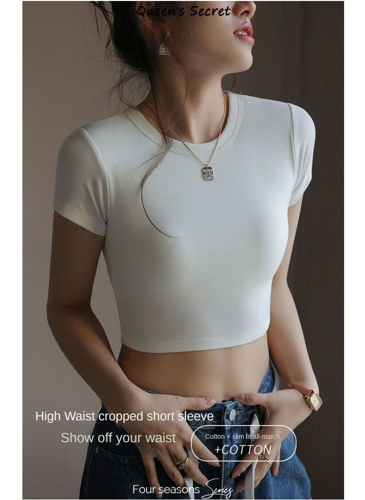 ASIV Women Padded Short Sleeve Top with Built-in Bra – Wireless, Comfortable, No Need for Extra Bra  - Image 4