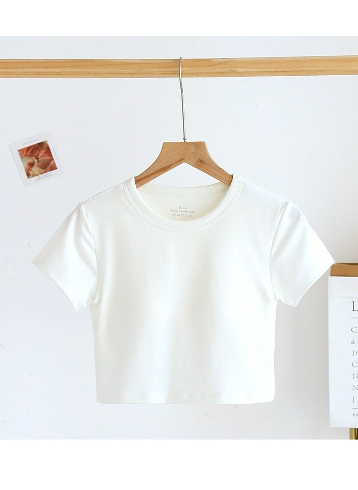 ASIV Women Padded Short Sleeve Top with Built-in Bra – Wireless, Comfortable, No Need for Extra Bra  - Image 3