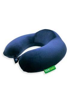 Vea Comfort Memory Foam Travel Neck Pillow – Ideal for Car, Airplane, and Home Use _Navy Blue