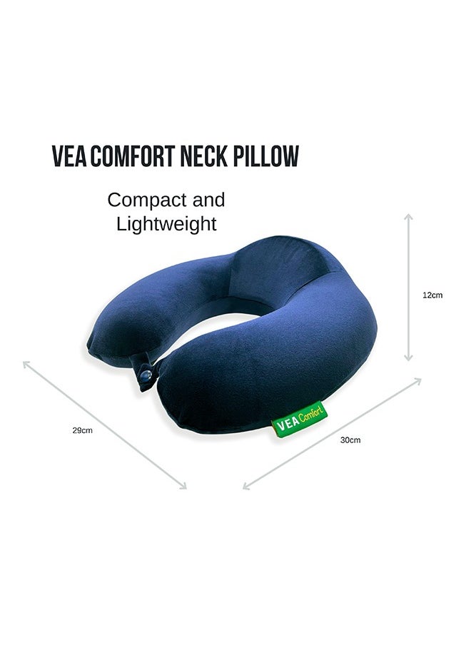 VEA - Vea Comfort Memory Foam Travel Neck Pillow – Ideal for Car, Airplane, and Home Use _Navy Blue - Image 1
