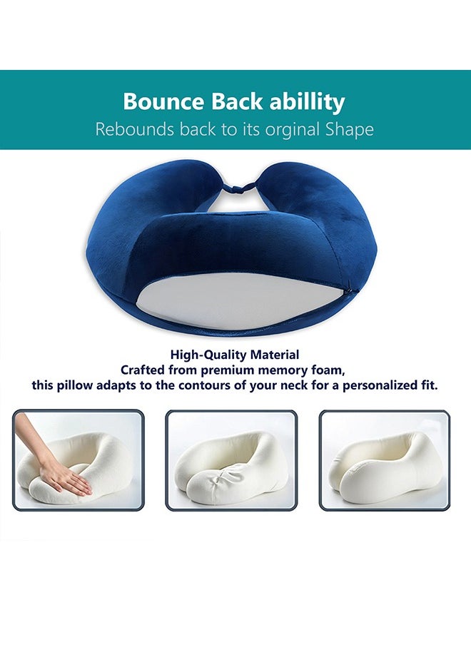 VEA - Vea Comfort Memory Foam Travel Neck Pillow – Ideal for Car, Airplane, and Home Use _Navy Blue - Image 1