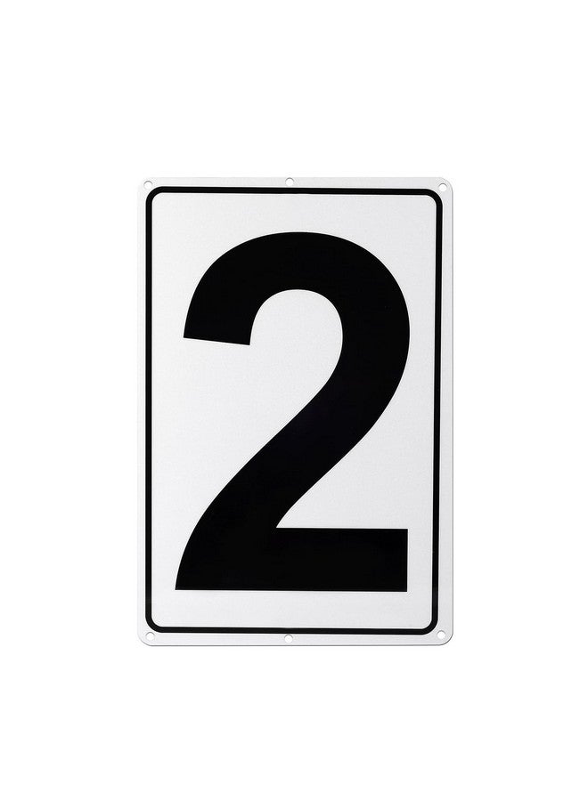 Kichwit Kichwit Metal House Numbers Address Sign Reflective Aluminum Mailbox Number, 10 x 7 Inches, Number 2  - Image 1