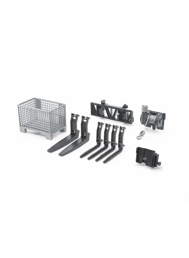 Bruder Pallet, Cable Winch and Forks Accessory Set - Image 1