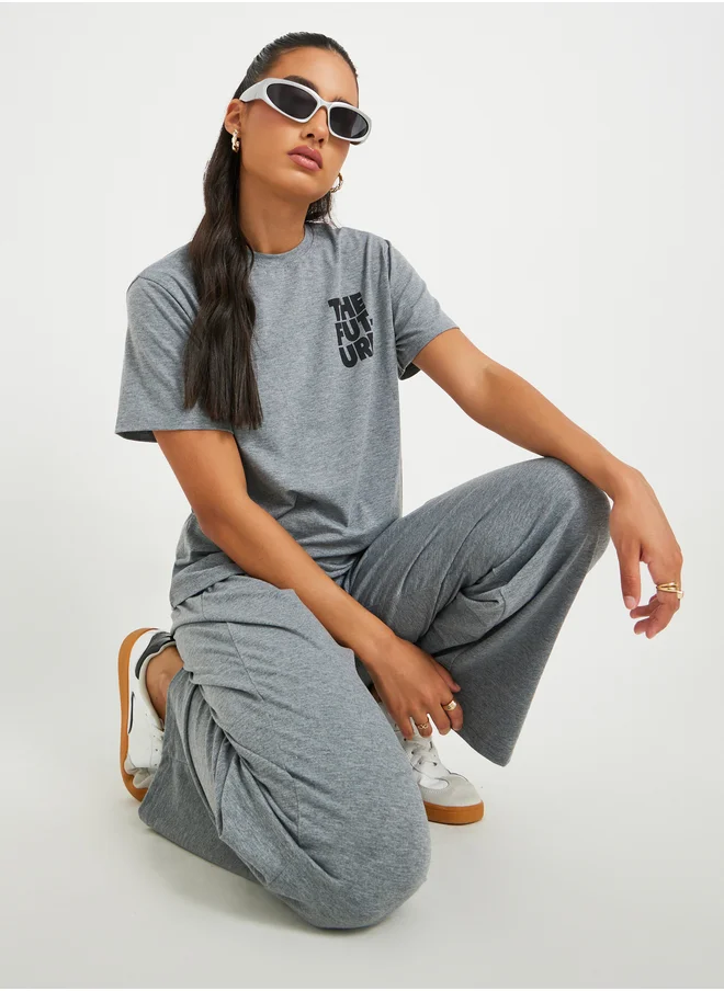 Take Two Take Two Print Short Sleeve T-Shirt and Joggers Co-Ords
