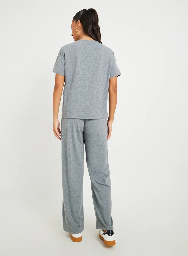 Take Two Take Two Print Short Sleeve T-Shirt and Joggers Co-Ords
