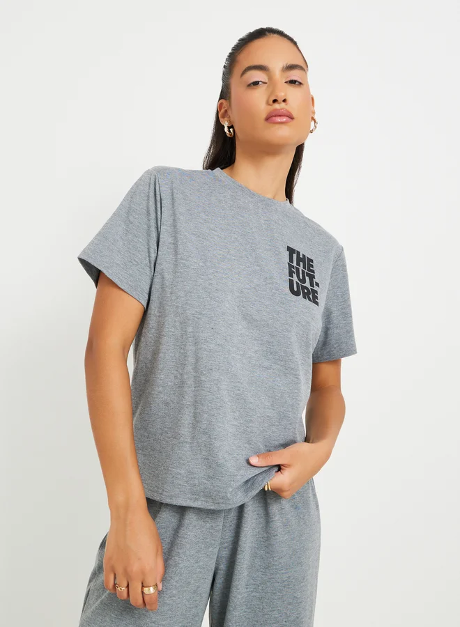 Take Two Take Two Print Short Sleeve T-Shirt and Joggers Co-Ords