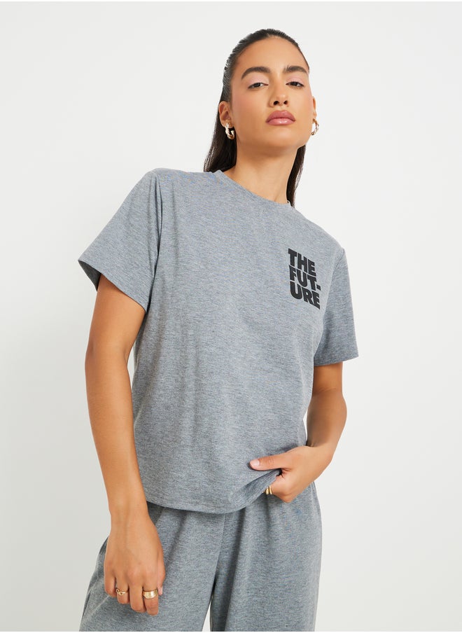 Take Two Take Two Print Short Sleeve T-Shirt and Joggers Co-Ords  - Image 3