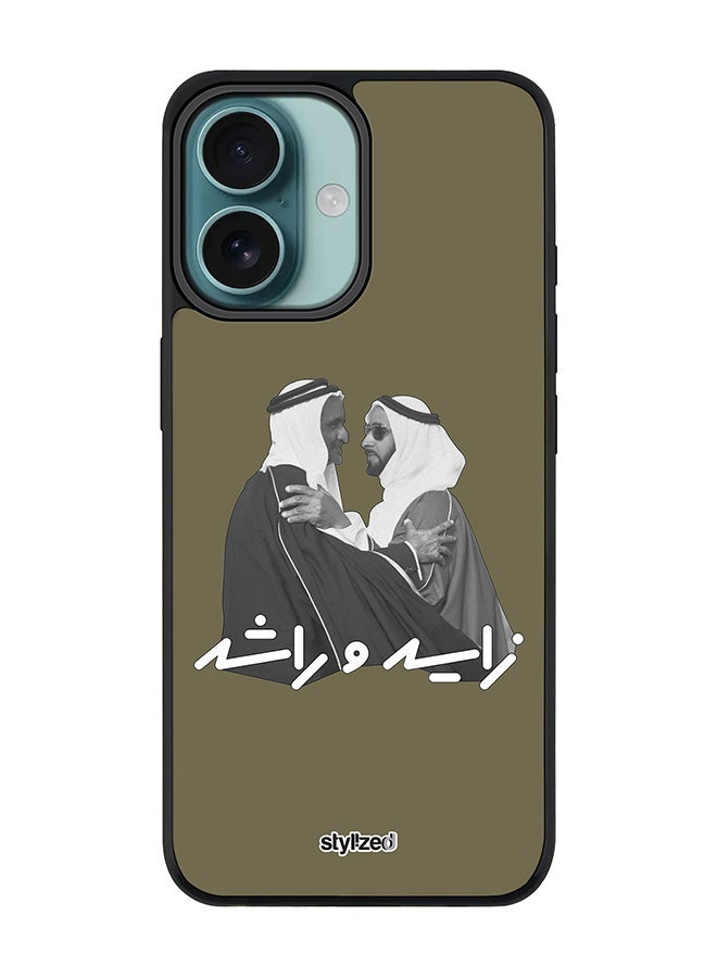 Stylizedd for iPhone 16 Case [Compatible with MagSafe] Magnetic cover Slim fit Camera Protection, Shockproof Thin Phone Case- Sheikh Zayed And Sheikh Rashid, Crocodile Green - Image 1