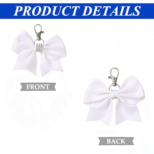 Hipcheer 12 Pcs Shiny Glitter Bow Keychain for Girl Bowknot Women Backpack Bag Cheer Team Cheerleading Sports Gift - Image 5