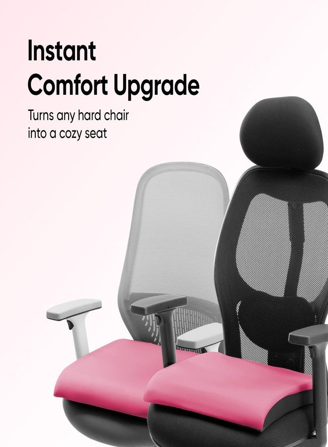 Frido Cloud Seat Cushion with High-Density Memory Foam | Tailbone & Thighs Support Pillow | Washable Stretch Cover | Anti-Slip Base | Portable Handle | Ideal for Office, Car & Home Chairs, Barbi Pink - Image 5