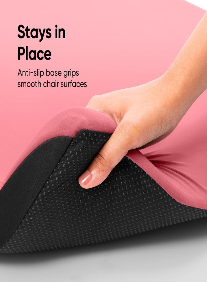 Frido Cloud Seat Cushion with High-Density Memory Foam | Tailbone & Thighs Support Pillow | Washable Stretch Cover | Anti-Slip Base | Portable Handle | Ideal for Office, Car & Home Chairs, Barbi Pink - Image 2