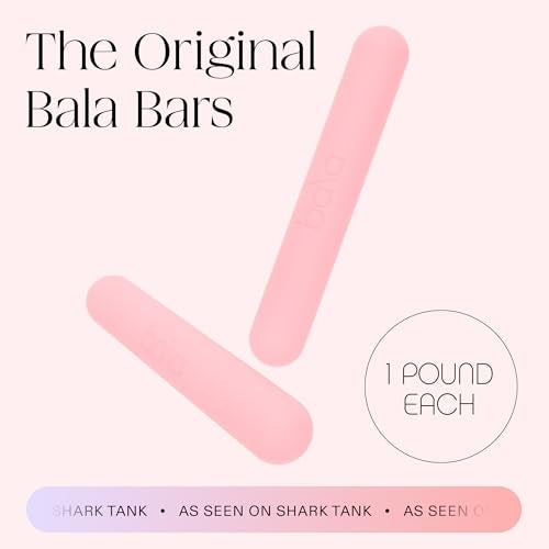 Bala Bars Dumbbell Set for Women Men 1lb Blush Set of 2 Bars Designed for Walking Strength Training HIIT Boxing Aerobics Dumbbell Weights for Working Out at Home - Image 3
