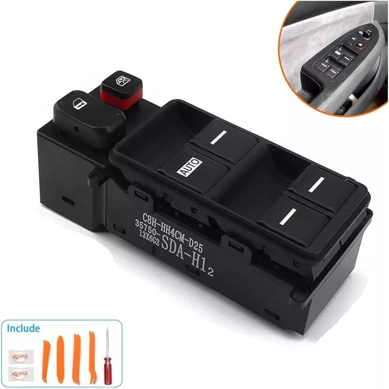 مجمع المفتاح الرئيسي لمنظم النافذة الكهربائية لهوندا أكورد 2005-2007 OE35750 SDA H12 - Image 4